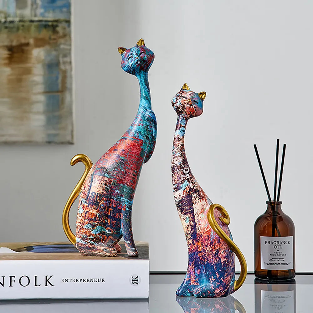 Nambé - Cat Figurines | Elegant Contemporary Animal Sculptures