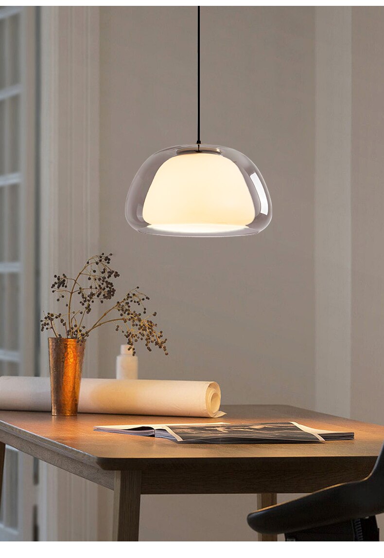 Modern LED Pendant Lights | Adjustable Glass Dome Lighting