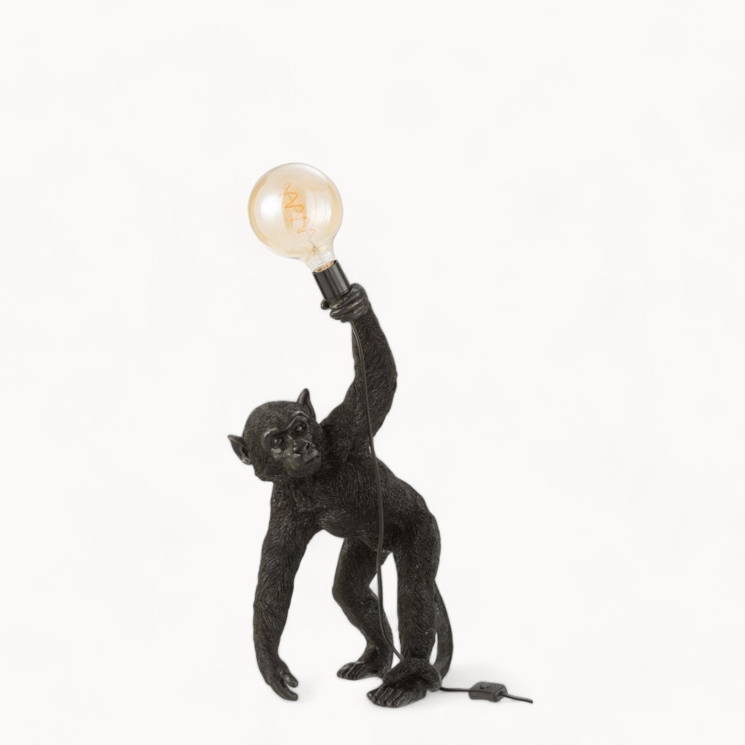 J-Line Bending Monkey Lamp - Polyresin - Black