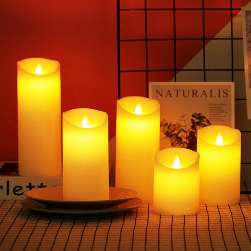 Flameless LED Block Candles | Safe Decorative Battery-Operated Flickering Candles