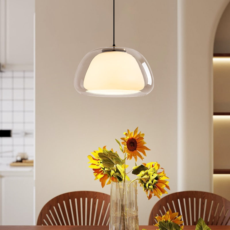 Modern LED Pendant Lights | Adjustable Glass Dome Lighting