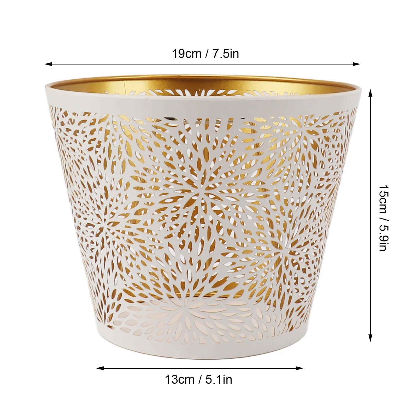 ForestGlow | Metal Lampshade with Gold Pattern