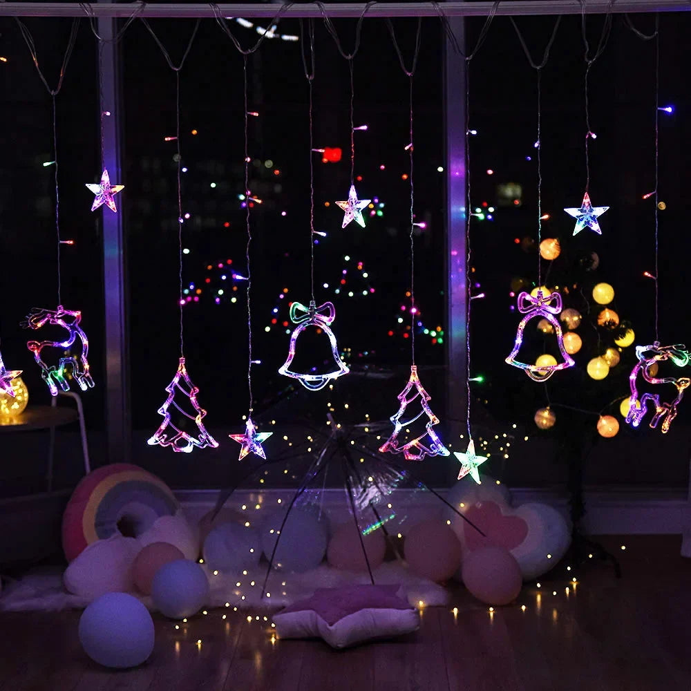 Festive Lights - Star and Moon Shaped Garland