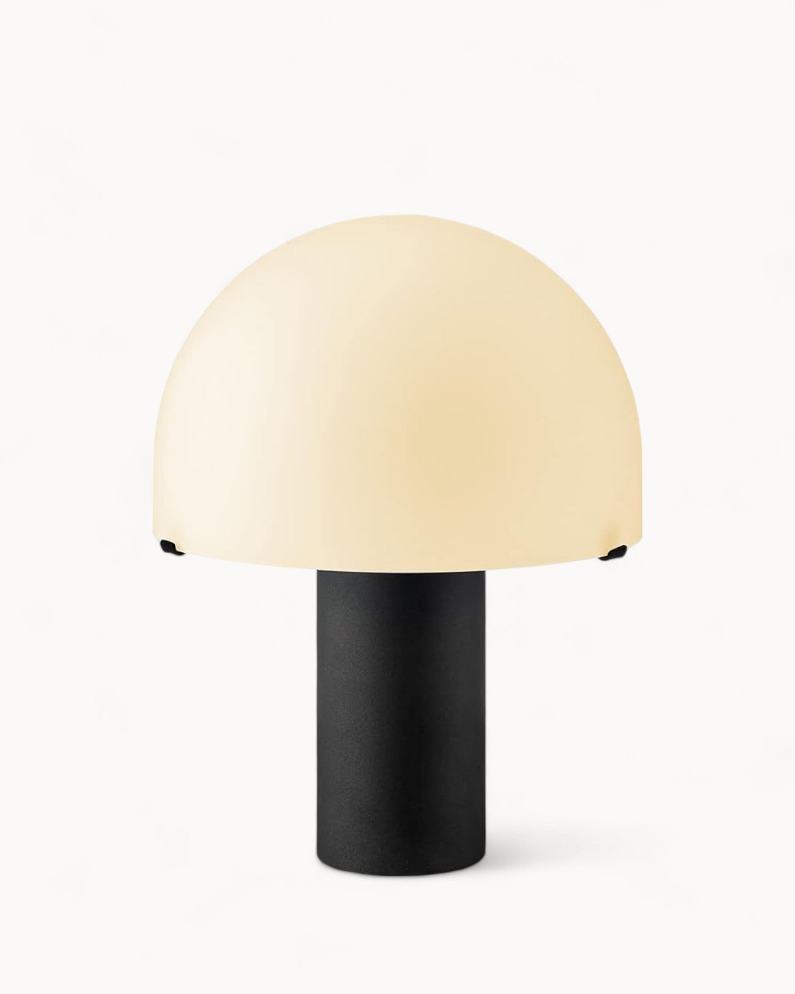 Mira Glow - Mushroom-shaped Table Lamp Black - Glass and Metal - E27 Socket - 23x23x28cm