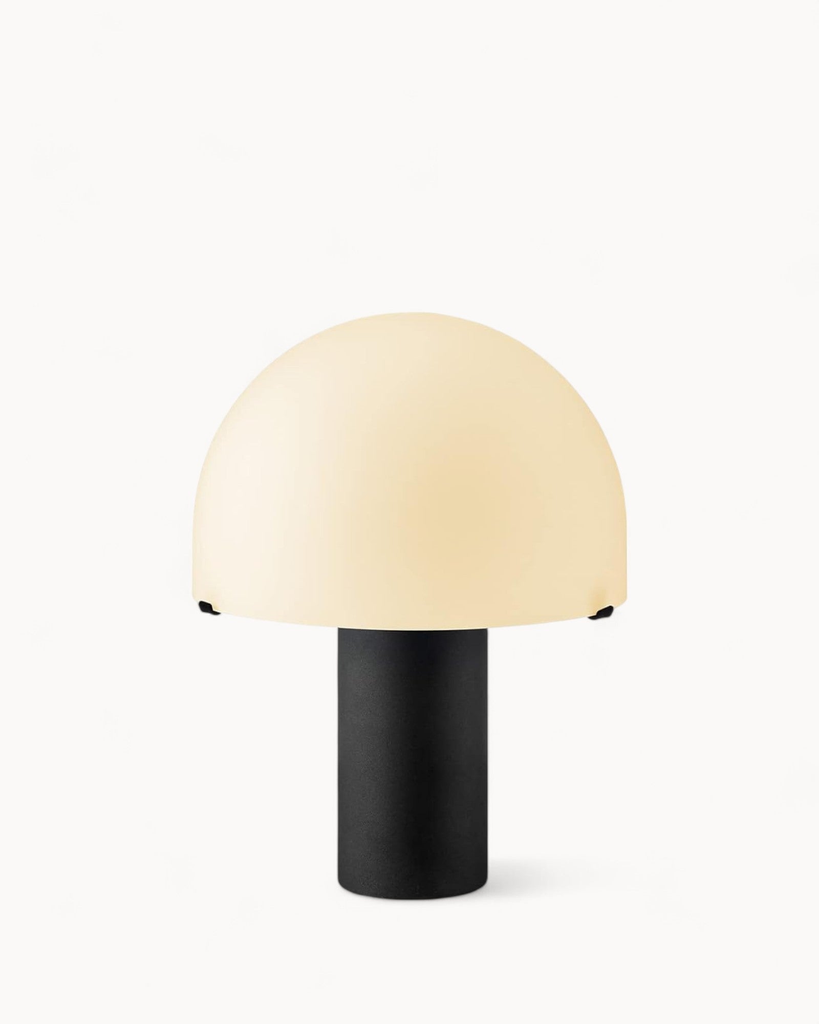 Mira Glow - Mushroom-shaped Table Lamp Black - Glass and Metal - E27 Socket - 23x23x28cm