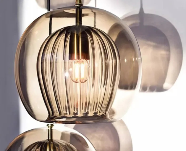 TimberGlow - Modern Glass Pendant Light