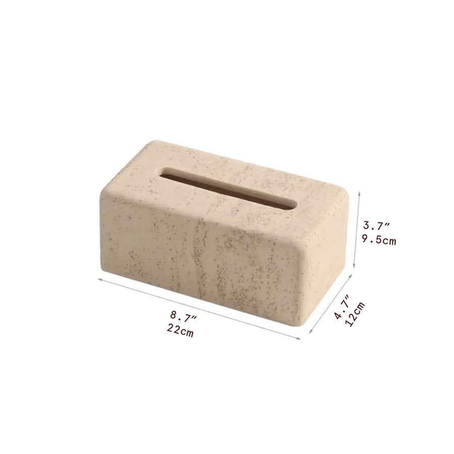 Natural Travertine Tissue Box | Elegant Stone Tissue Holder for Luxurious Decor