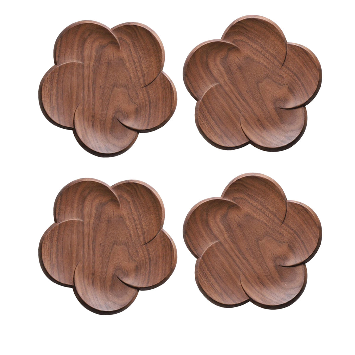 Walnut Bloom Coaster Set | Elegant Walnut Coasters for Stylish Tables