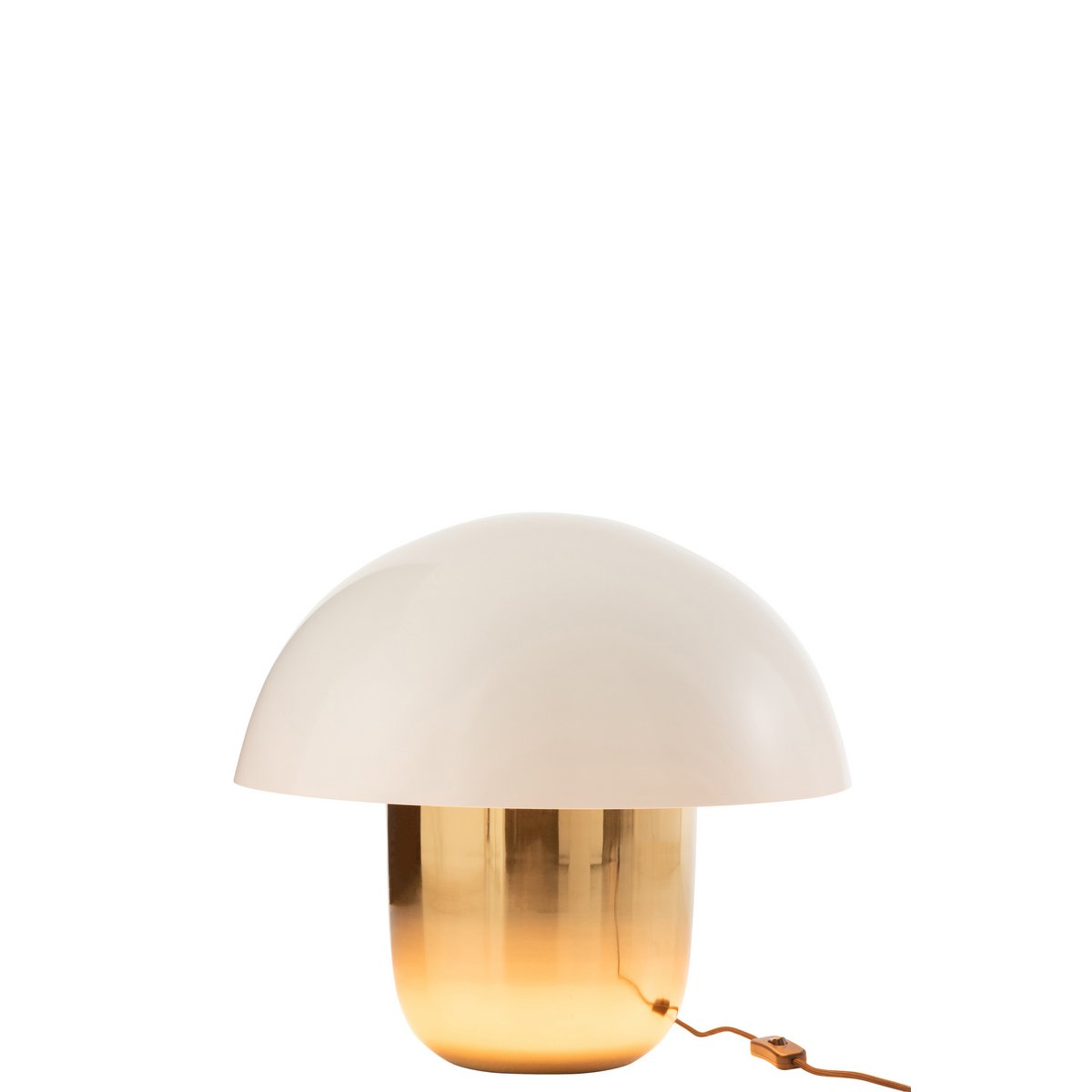 J-Line Mushroom Lamp - Iron - White/Gold - Large