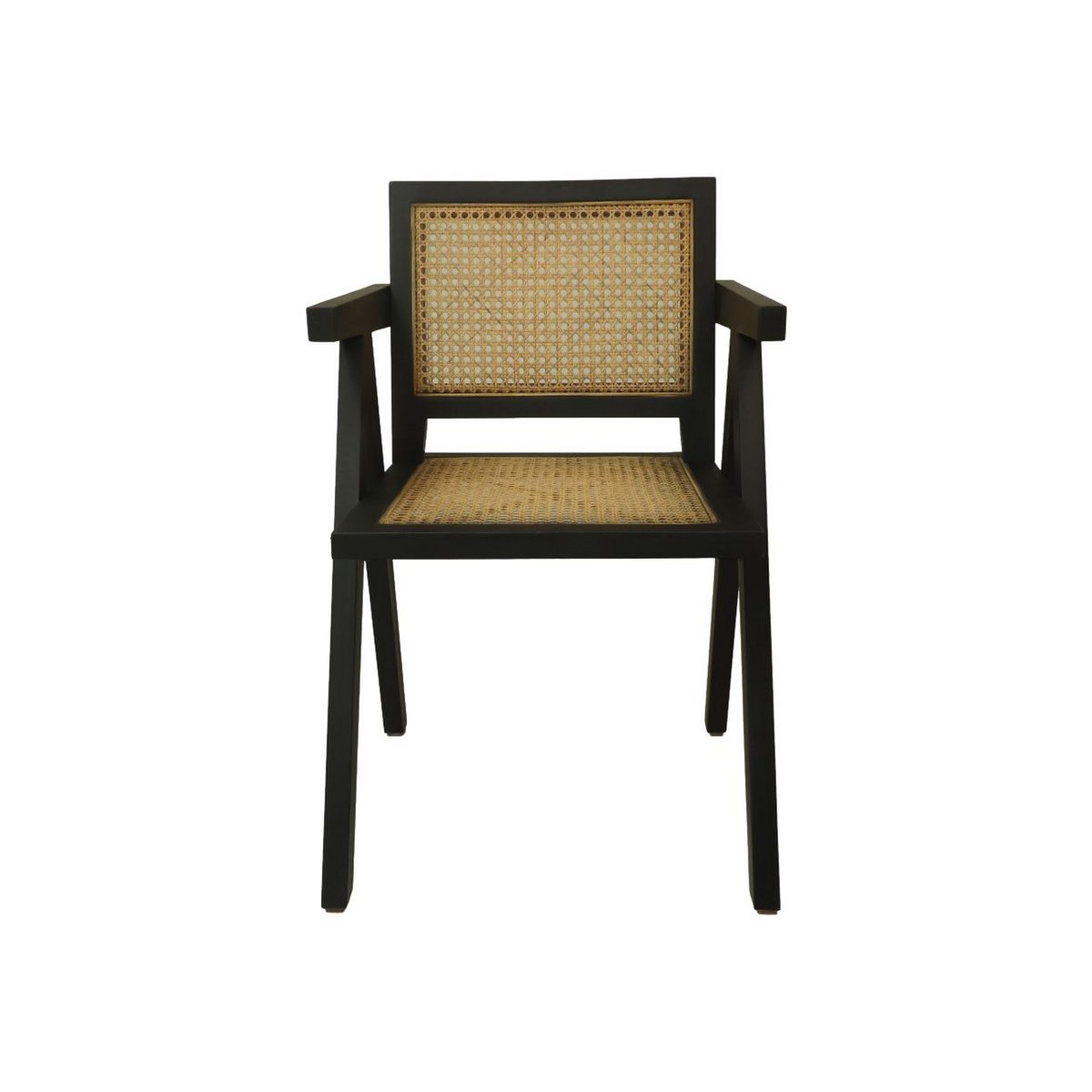 Dining Chair Boho Style | Elegant Black and Natural Rattan Chairs