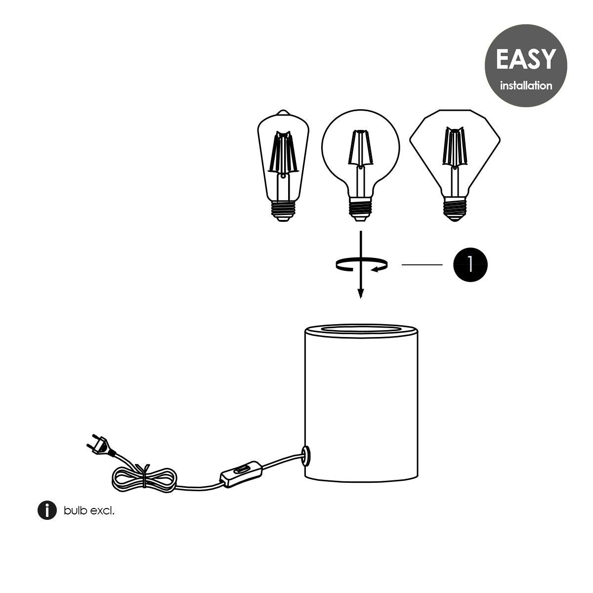 LumiCraft - Industrial White Table Lamp