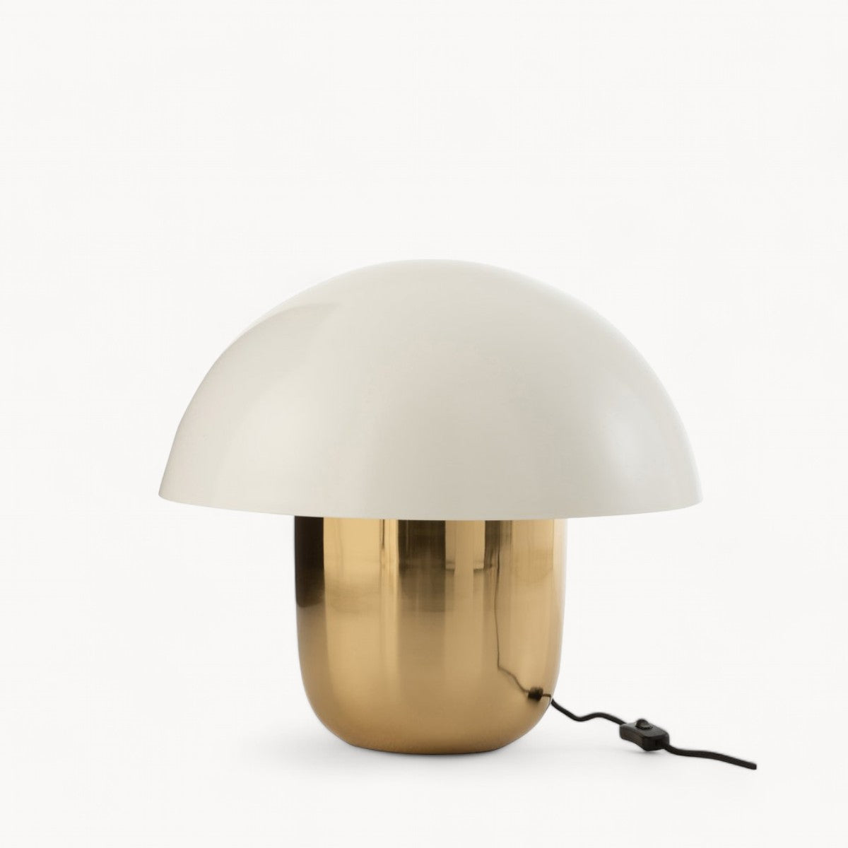 J-Line Mushroom Lamp - Iron - White/Gold - Large