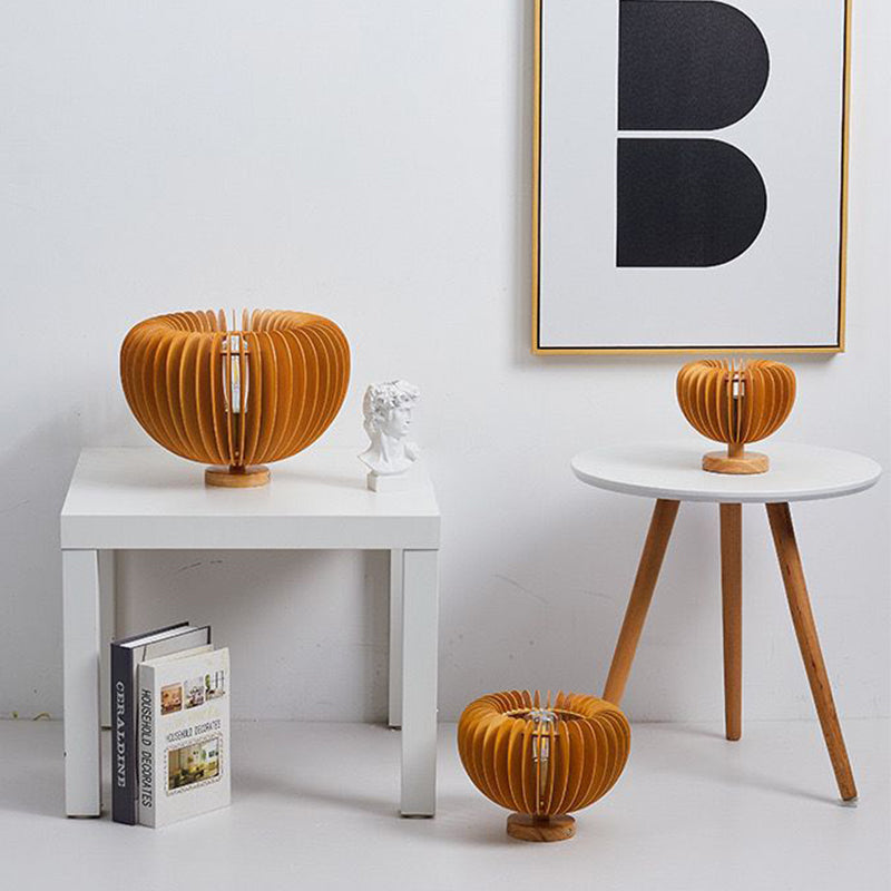 GourdLume | Wooden Pumpkin Table Lamps