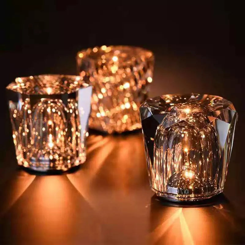 LumiGlimmer | Crystal Lamp Cordless Table Lamp