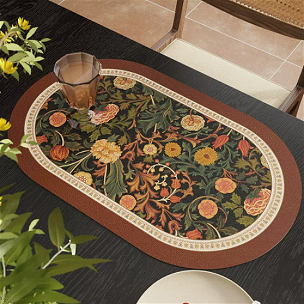 FleurCraft | floral leather placemat