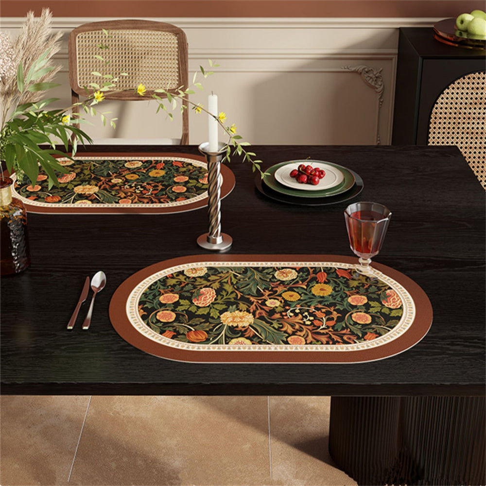 FleurCraft | floral leather placemat