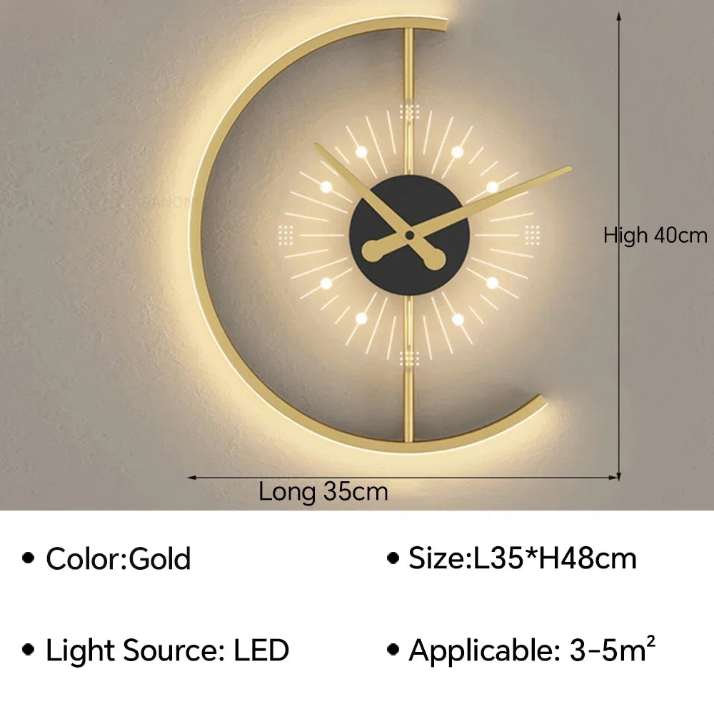 Modern LED Wall Clock Light