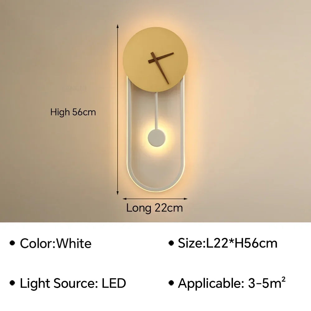 Modern LED Wall Clock Light