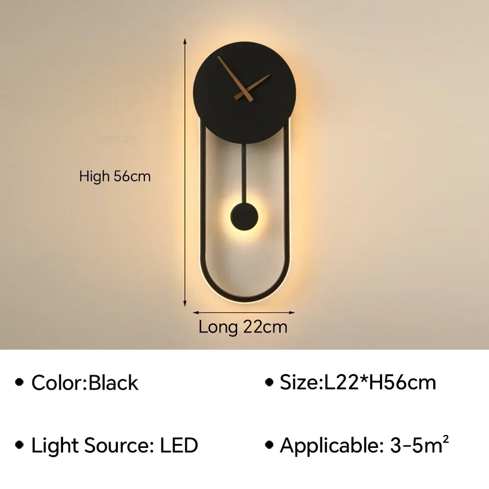 Modern LED Wall Clock Light