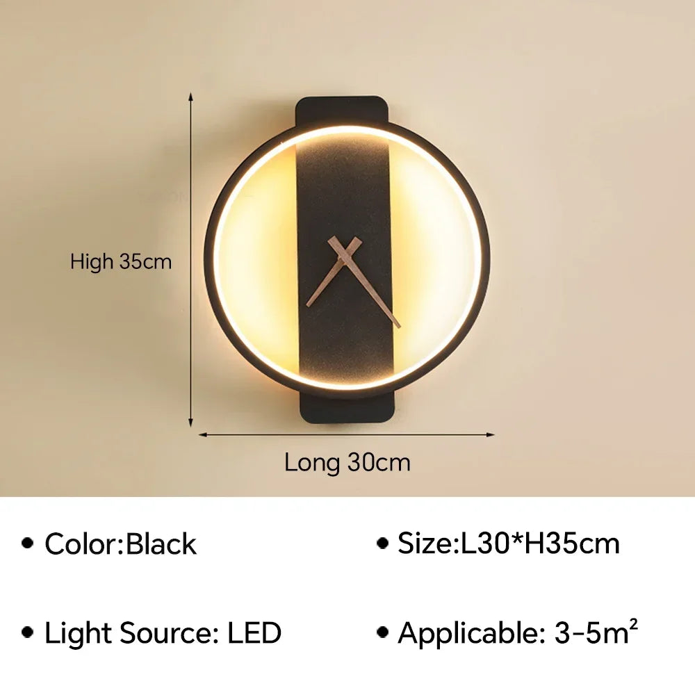 Modern LED Wall Clock Light