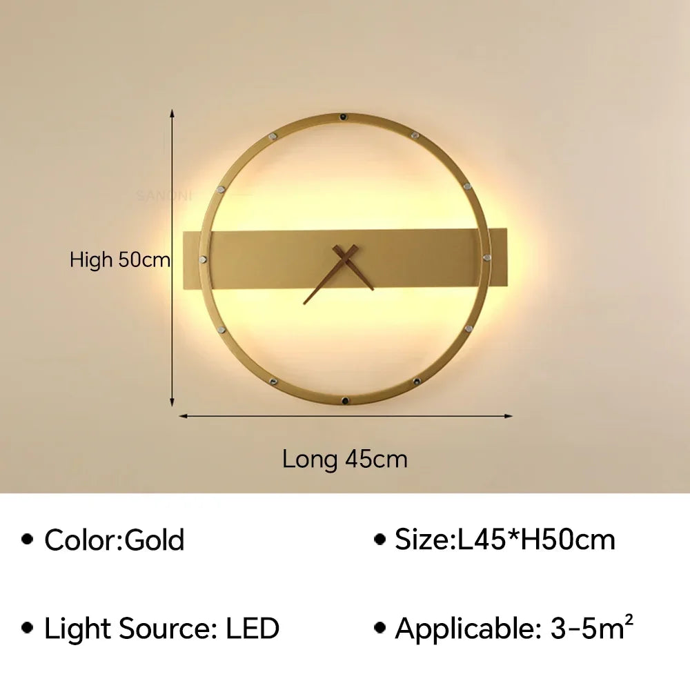 Modern LED Wall Clock Light