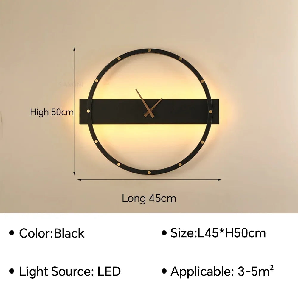 Modern LED Wall Clock Light