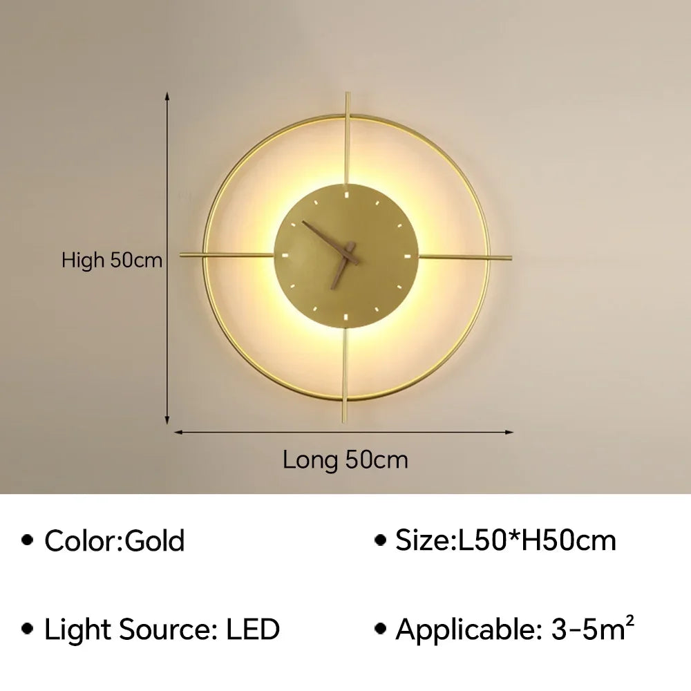 Modern LED Wall Clock Light