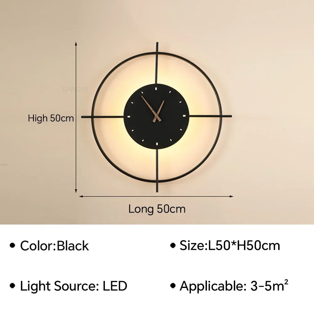 Modern LED Wall Clock Light