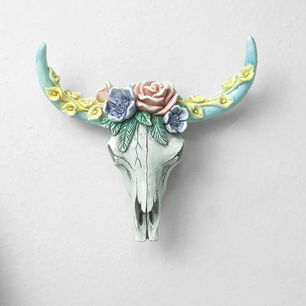 BohemianBliss - Rustic Cow Skull Wall Decor