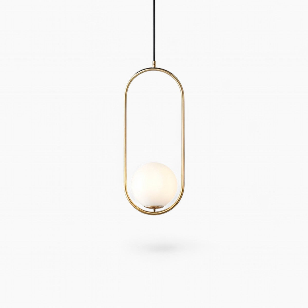 Nordic Pendant Light | Golden Body, Glass Shade, Height-Adjustable