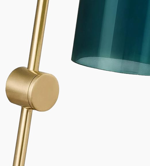 Modern Brass Wall Lights | Fir Green & Matt White, Up/Down LED Lighting