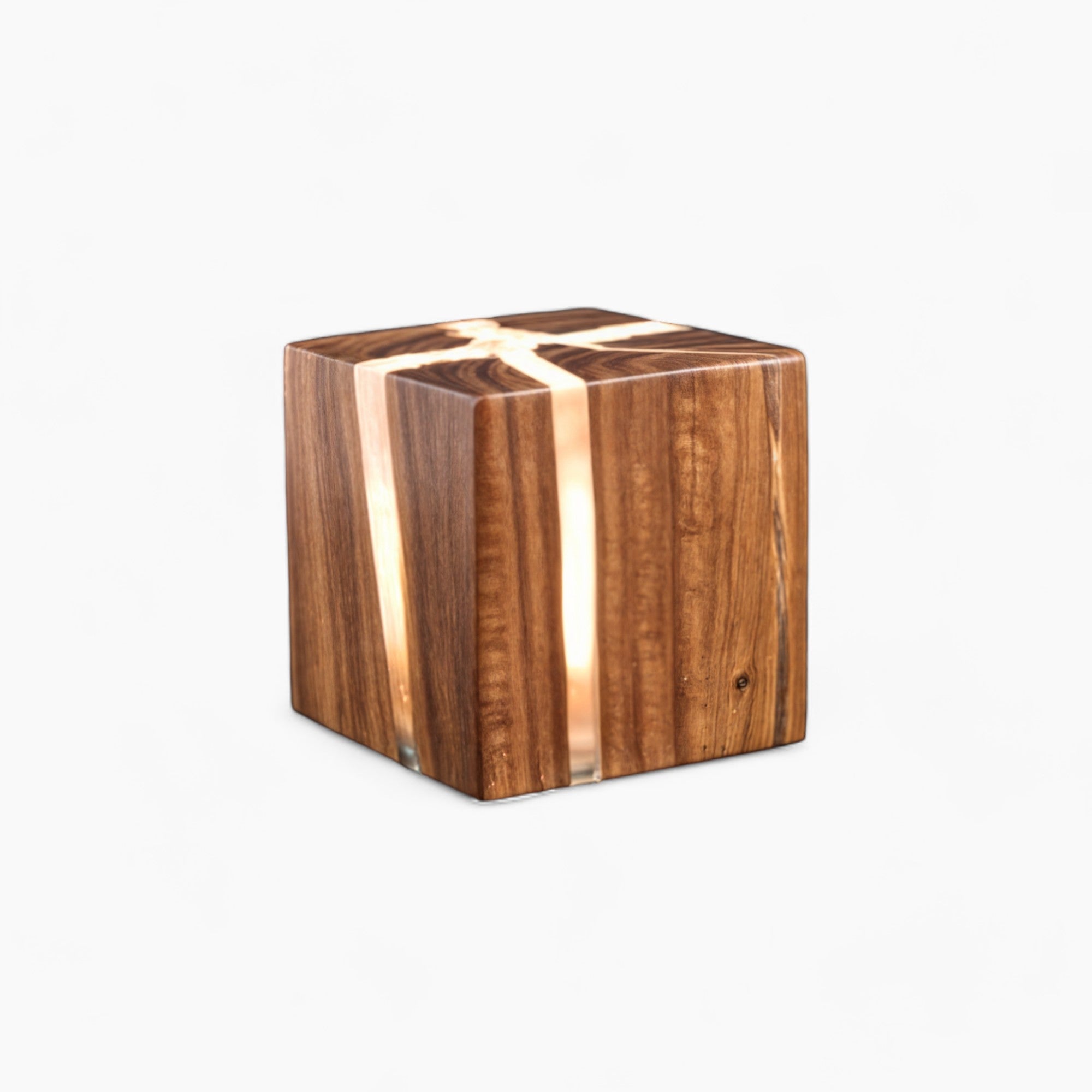 Modern Crackle Wood Table Lamp | Elegant LED Lighting with G4 Interface