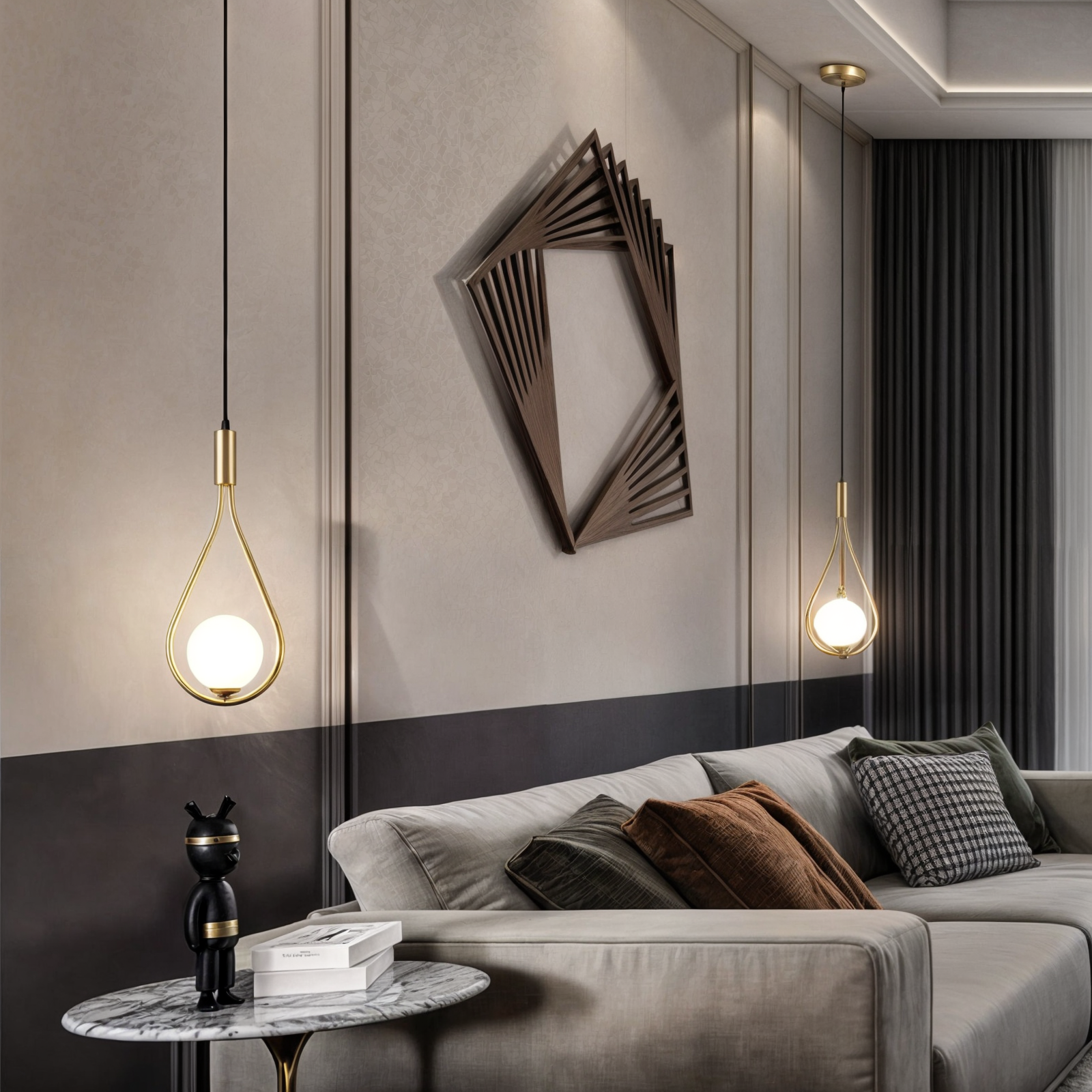 Modern Nordic Pendant Light | Adjustable Iron & Glass Design