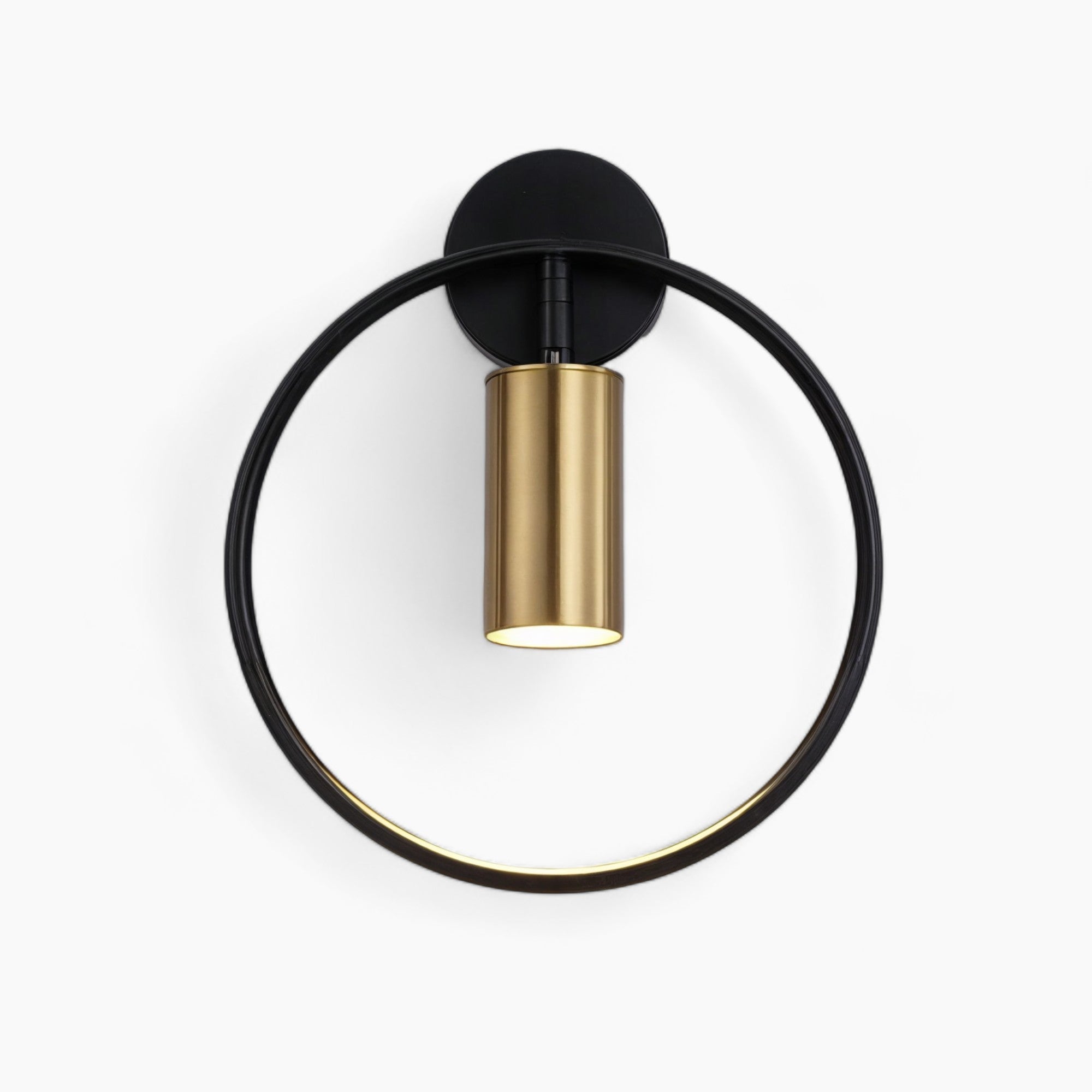 Sleek Wall Light | Modern Iron & Glass, LED, Black/Gold Finish