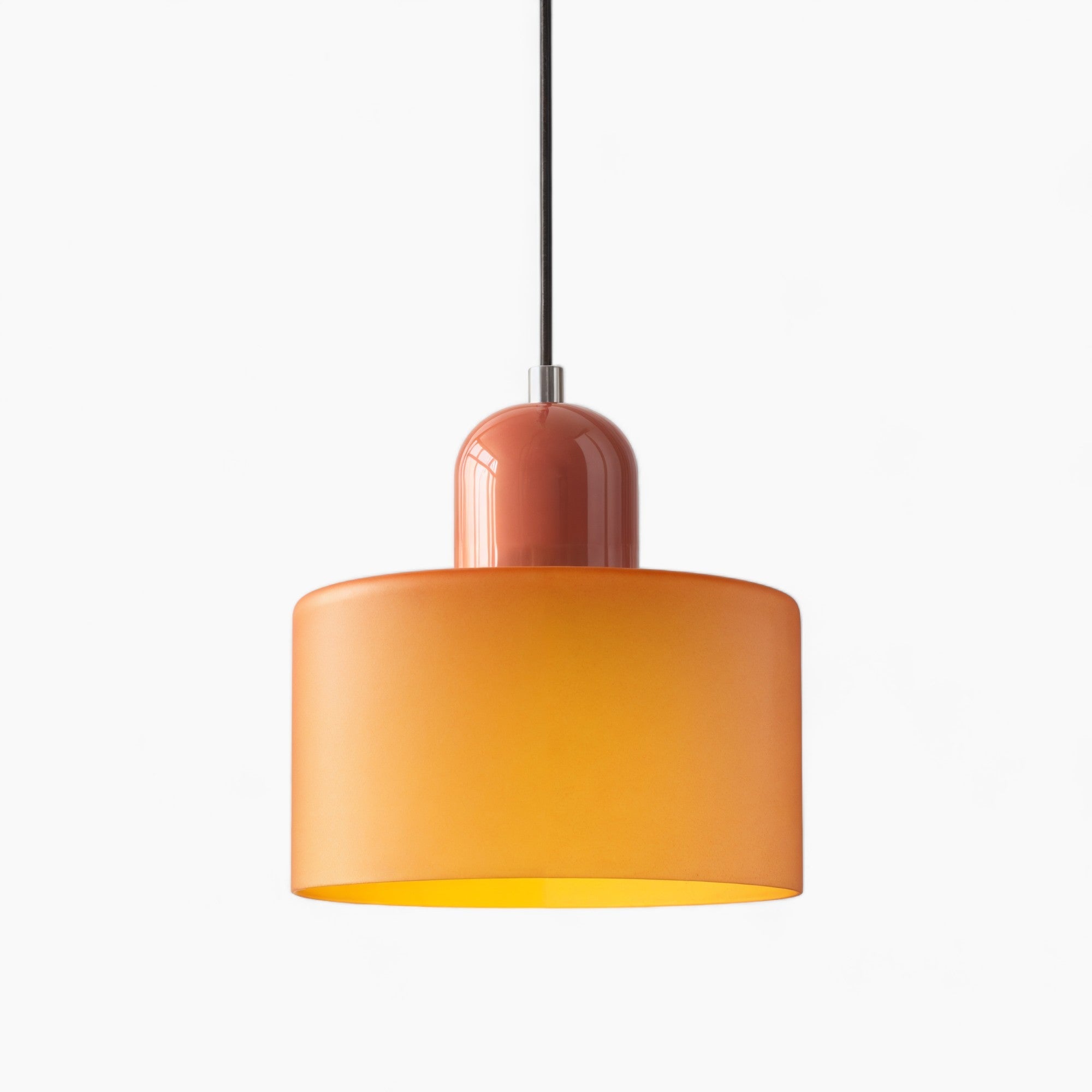 Small Orange Glass Pendant Light | E27, Energy Efficient LED, Max 12W