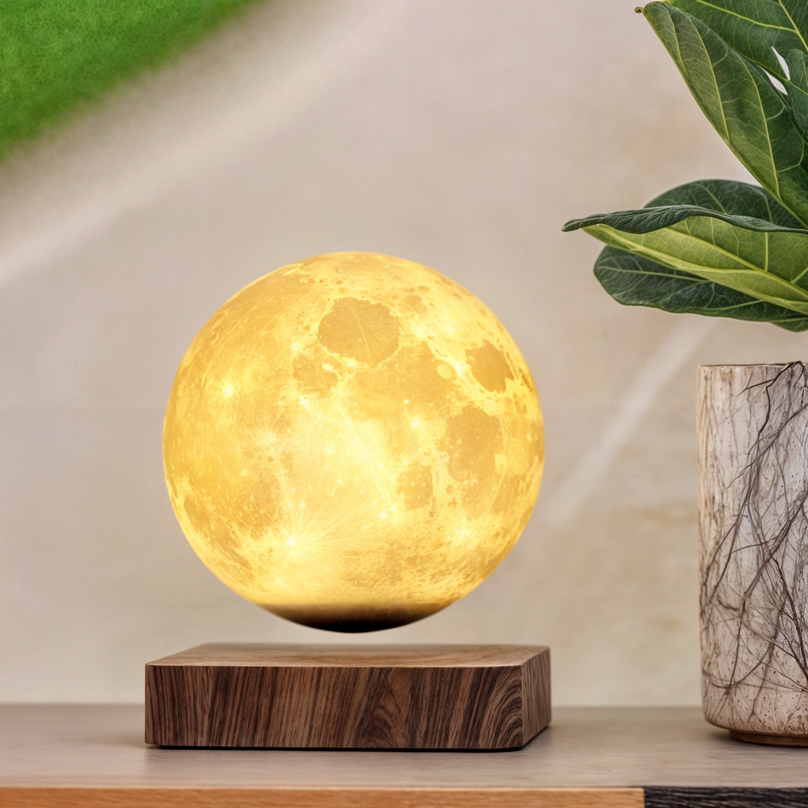 Floating Moon Lamp | 3D Printed LED Light, Touch & Remote Control, Magnetic Levitation