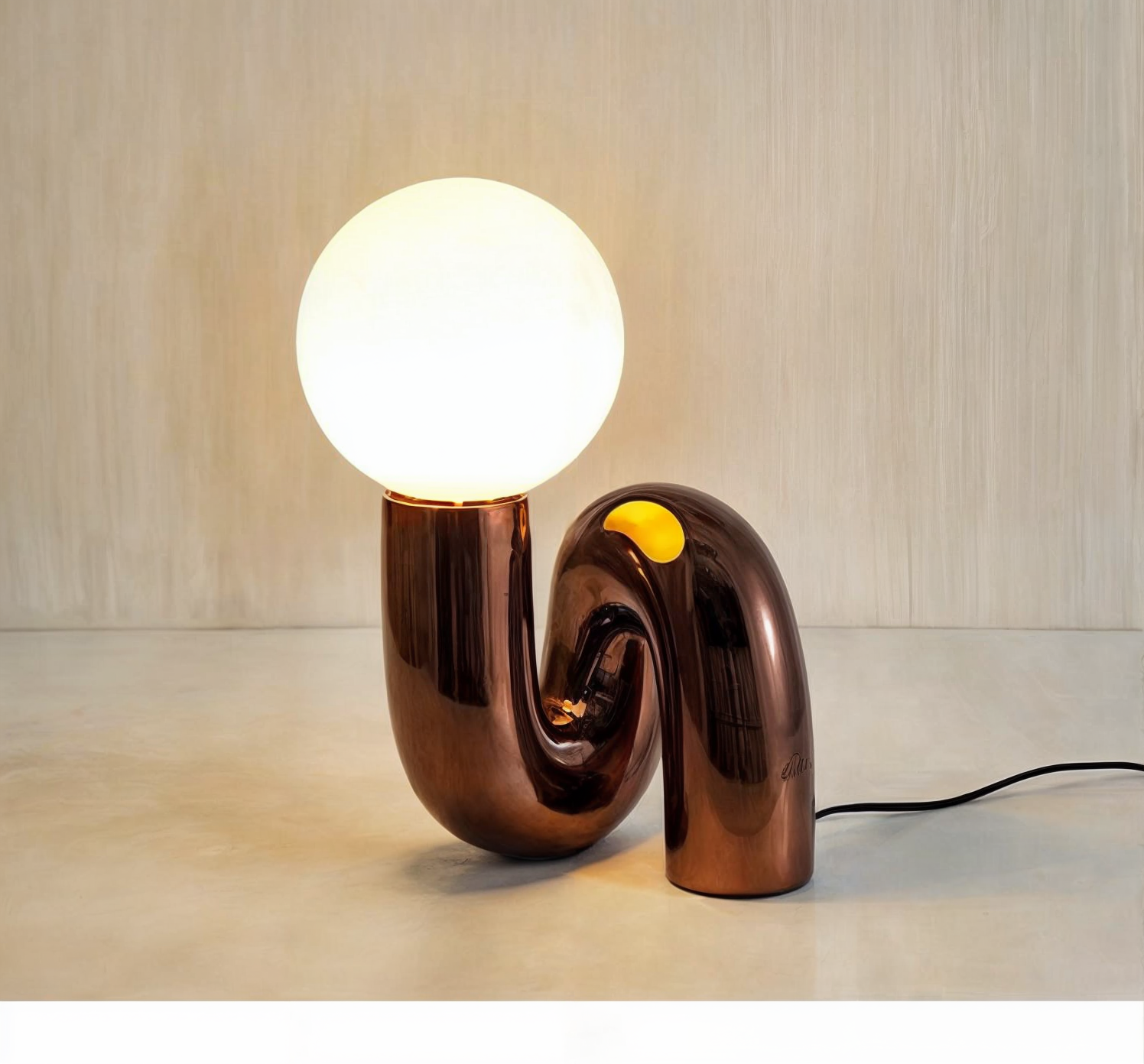 Modern Art Table Lamp | Energy Efficient LED with Frosted Glass Shade