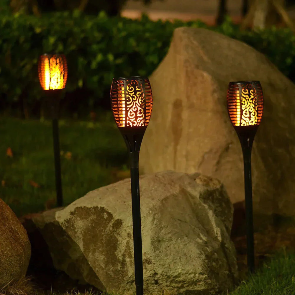 LED Solar Garden Torches | IP65 Waterproof Outdoor Lighting