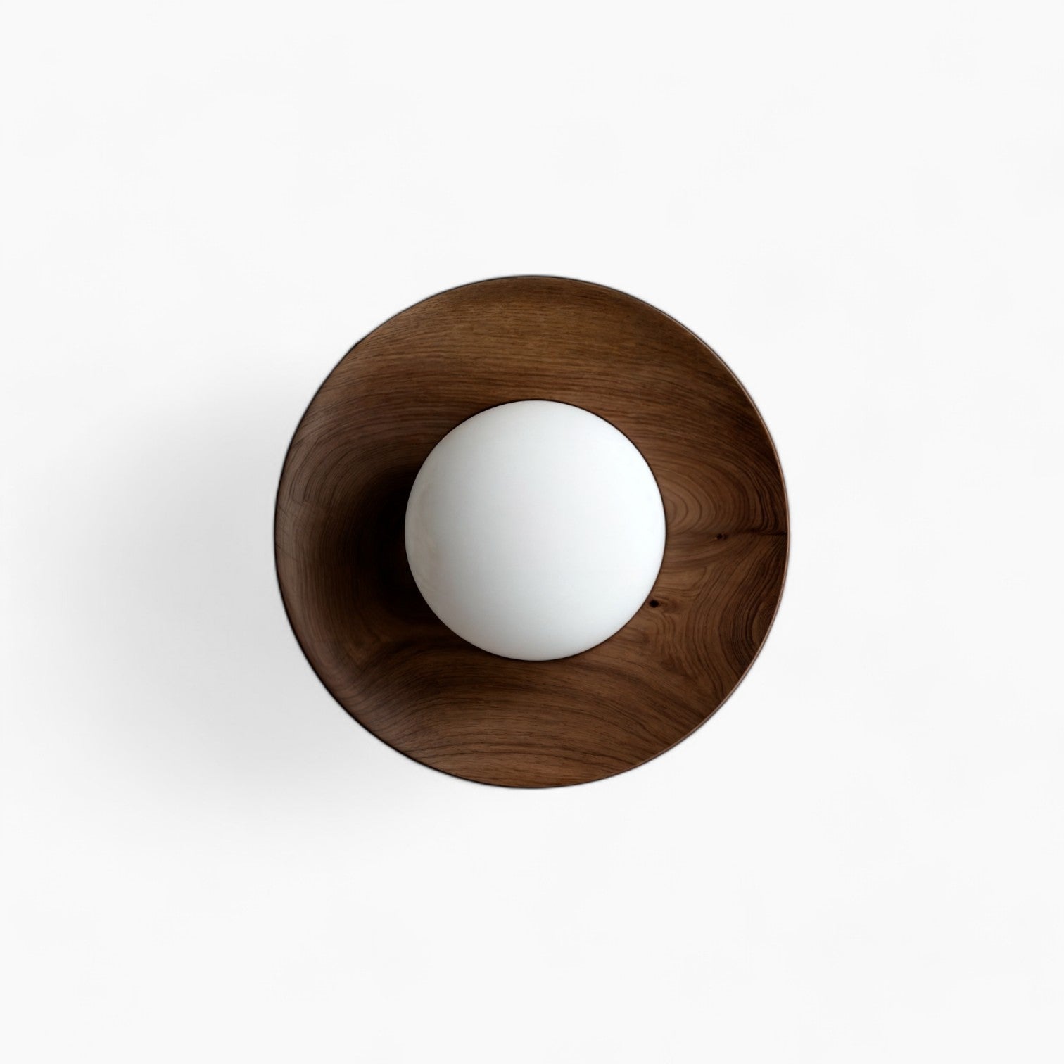 Contemporary Glass Wall Lamp |  Wooden Plate, LED Lighting