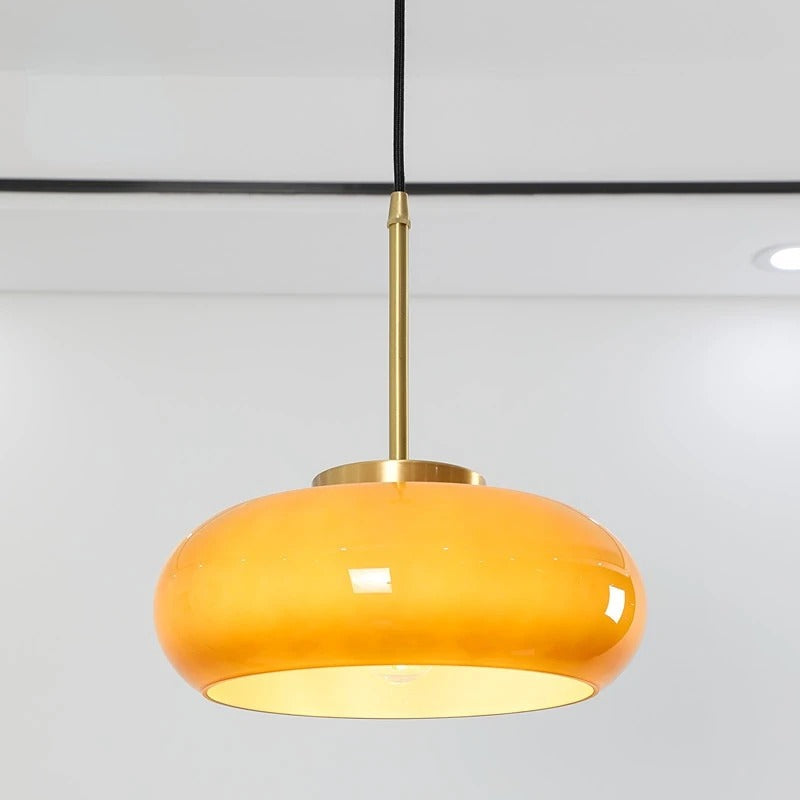 Elegant Glass Copper Pendant Light | E27 bulb | Nordic Modern