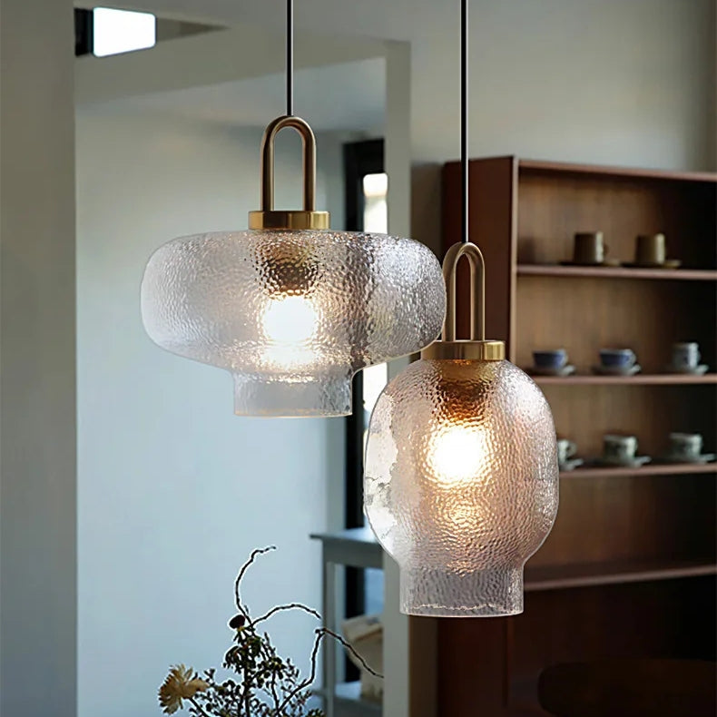 Modern Brass Glass Pendant Light | Elegant Rustic Illumination