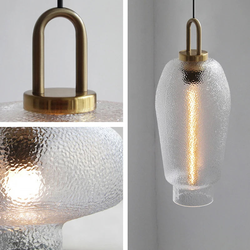 Modern Brass Glass Pendant Light | Elegant Rustic Illumination