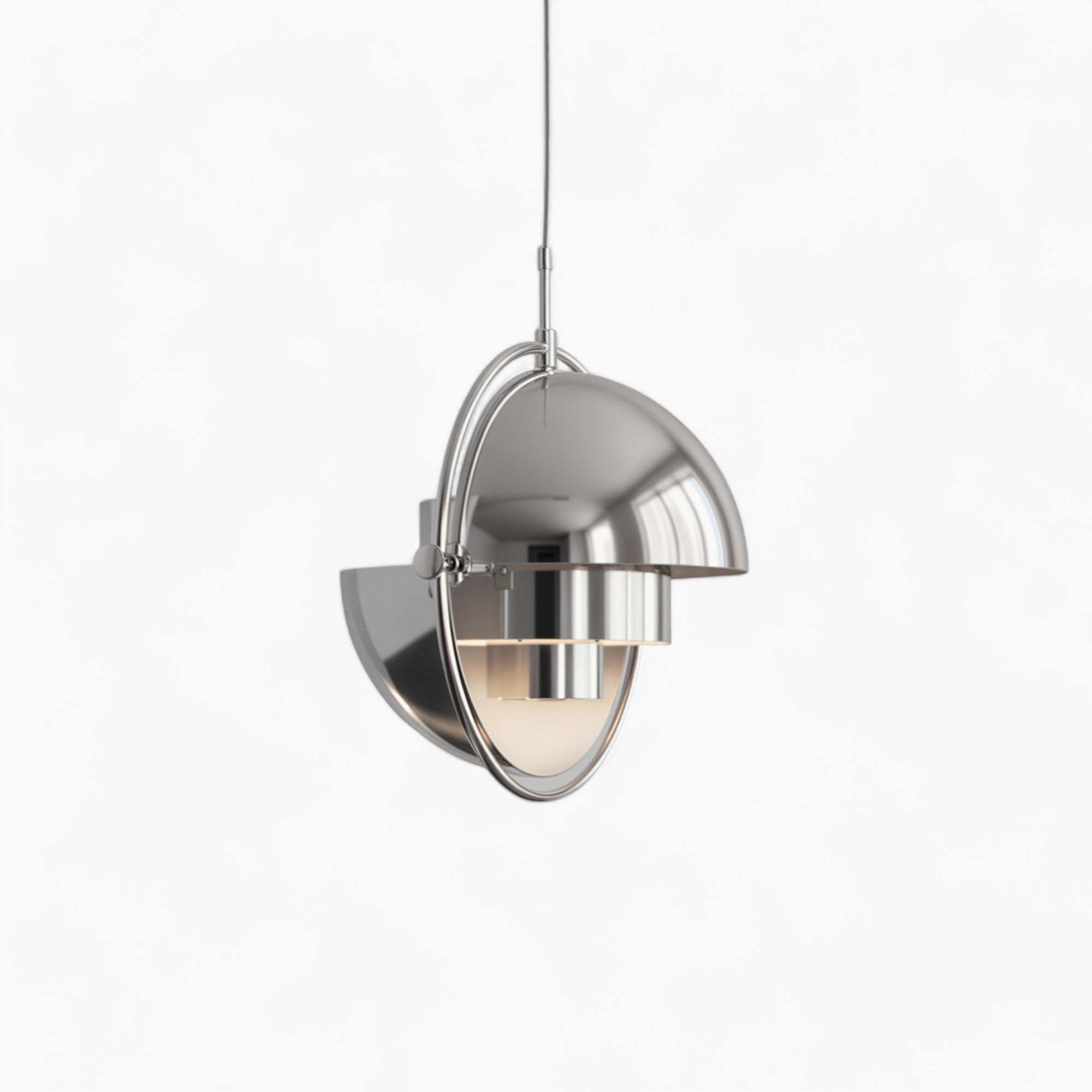 Modern Iron Glass Pendant Lights | Chrome Plated E27 Bulb Fixtures